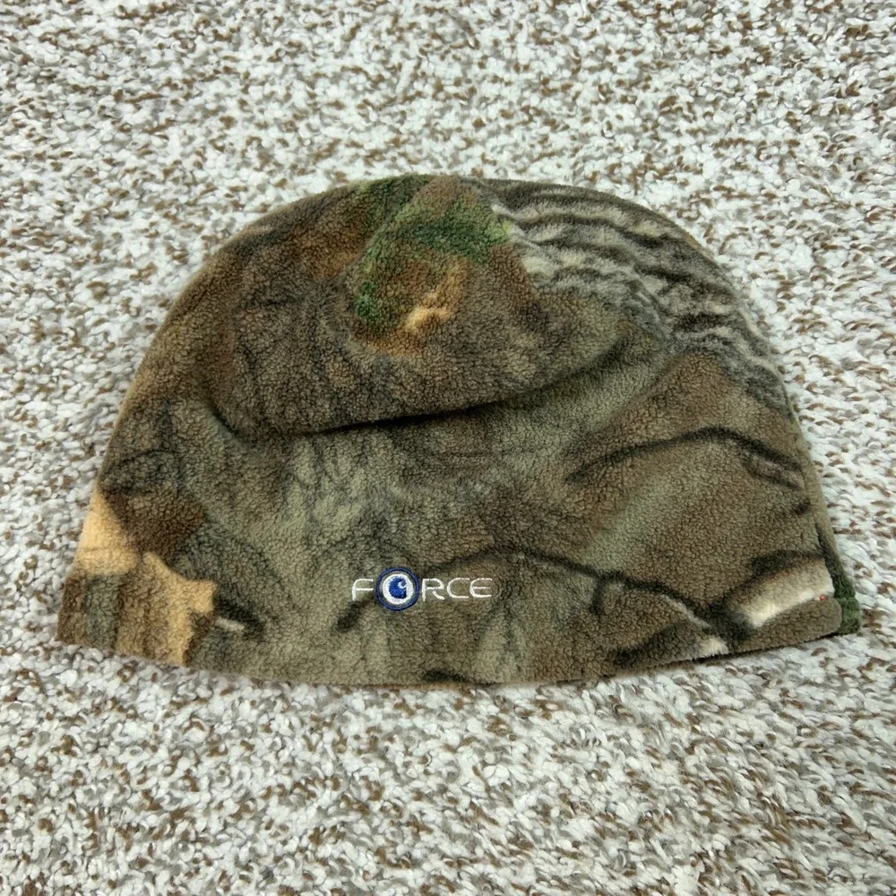 Carhartt Beanie Kids One Size Camo Orange Hunting Reversible Fleece Force Hat